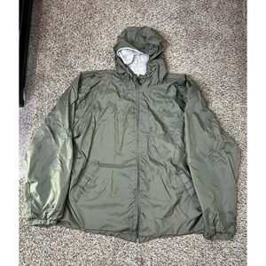 Eagles Ridge Men's Dark Green Hooded Windbreaker Jacket XLT / XGT
